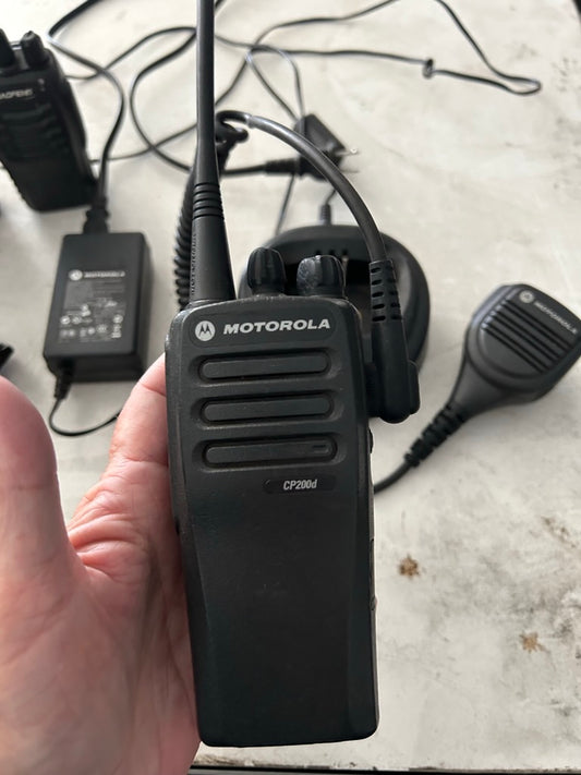 2-motorola CP200D radios with charger