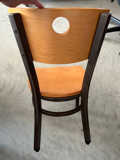 2- Falcon wood and metal side chairs