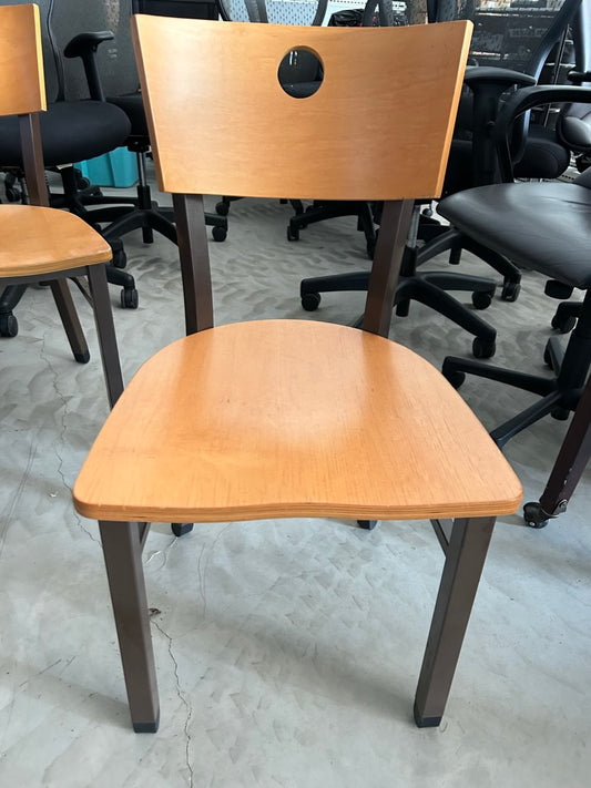 2- Falcon wood and metal side chairs